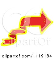 Poster, Art Print Of Red And Yellow Arrow Ribbon 5