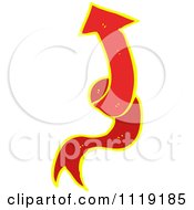 Clipart Of A Red And Yellow Arrow Ribbon 6 Royalty Free Vector Illustration by lineartestpilot