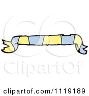 Clipart Of A Yellow And Blue Ribbon Banner Royalty Free Vector Illustration