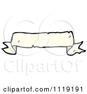 Clipart Of A White Ribbon Banner 4 Royalty Free Vector Illustration