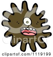 Vector Cartoon Of A Brown Virus Germ Bacteria 1 Royalty Free Clipart Graphic