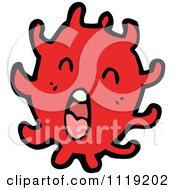 Vector Cartoon Of A Red Virus Germ Bacteria 2 Royalty Free Clipart Graphic