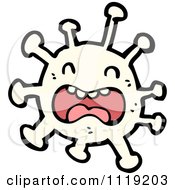 Vector Cartoon Of A White Virus Germ Bacteria 1 Royalty Free Clipart Graphic by lineartestpilot