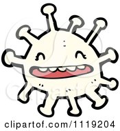 Vector Cartoon Of A White Virus Germ Bacteria 2 Royalty Free Clipart Graphic