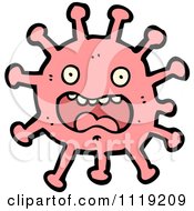 Vector Cartoon Of A Pink Virus Germ Bacteria 1 Royalty Free Clipart Graphic