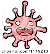 Vector Cartoon Of A Pink Virus Germ Bacteria 2 Royalty Free Clipart Graphic by lineartestpilot