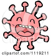 Vector Cartoon Of A Pink Virus Germ Bacteria 3 Royalty Free Clipart Graphic