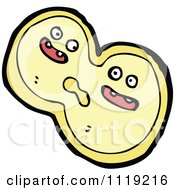 Vector Cartoon Of A Yellow Virus Germ Bacteria Splitting Royalty Free Clipart Graphic