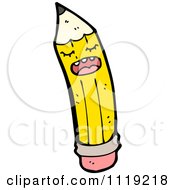 School Cartoon Of A Yellow Pencil Character 4 Royalty Free Vector Clipart by lineartestpilot