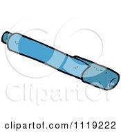 School Cartoon Of A Blue Marker Pen 2 Royalty Free Vector Clipart