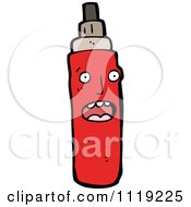 School Cartoon Of A Red Marker Character 1 Royalty Free Vector Clipart