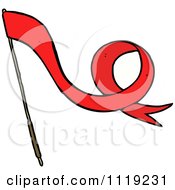 Clipart Of A Waving Red Flag 2 Royalty Free Vector Illustration