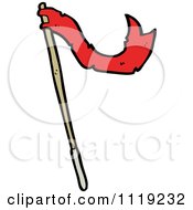 Clipart Of A Waving Red Flag 3 Royalty Free Vector Illustration