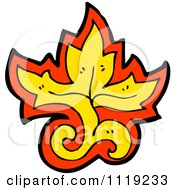 Clipart Of A Red And Yellow Leaf Floral Design Element 4 Royalty Free Vector Illustration