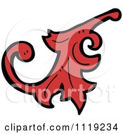 Clipart Of A Red Leaf Floral Design Element 1 Royalty Free Vector Illustration by lineartestpilot