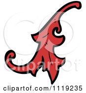 Clipart Of A Red Leaf Floral Design Element 2 Royalty Free Vector Illustration by lineartestpilot