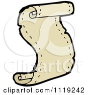 Clipart Of An Aged Paper Scroll 5 Royalty Free Vector Illustration by lineartestpilot