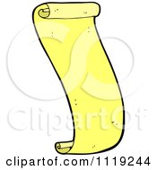 Clipart Of An Aged Yellow Paper Scroll 3 Royalty Free Vector Illustration by lineartestpilot