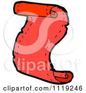 Clipart Of An Aged Red Paper Scroll 2 Royalty Free Vector Illustration by lineartestpilot
