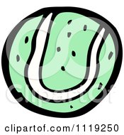 Vector Cartoon Of A Green Tennis Ball Royalty Free Clipart Graphic