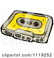 Cartoon Of A Retro Cassette Tape Royalty Free Vector Clipart by lineartestpilot