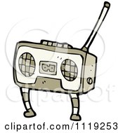 Cartoon Of A Brown Radio With Legs Royalty Free Vector Clipart