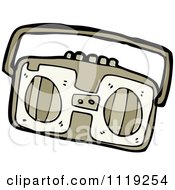 Cartoon Of A Brown Radio 2 Royalty Free Vector Clipart by lineartestpilot