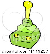 Cartoon Of A Green Video Game Joy Stick Royalty Free Vector Clipart by lineartestpilot