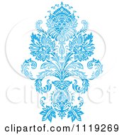 Blue Victorian Floral Damask Design Element 3