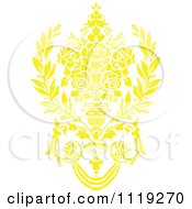 Yellow Victorian Floral Damask Design Element 2