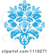 Blue Victorian Floral Damask Design Element 2