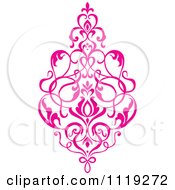 Poster, Art Print Of Pink Victorian Floral Damask Design Element 1