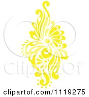 Yellow Victorian Floral Damask Design Element 1