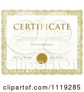 Clipart Of A Golden Certificate With Sample Text Royalty Free Vector Illustration