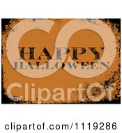 Poster, Art Print Of Grungy Orange Happy Halloween Greeting With Black Distressed Borders