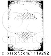 Poster, Art Print Of Grungy Black And White Swirl Frame Invitation