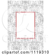 Poster, Art Print Of Red And White Frame With Swirls Over Ornate Swirls