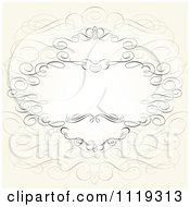 Poster, Art Print Of Ornate Swirl Frame With Copyspace On Beige