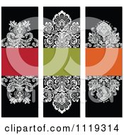 Poster, Art Print Of Ornate Victorian Damask Invitation Panels With Copyspace 2