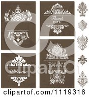 Poster, Art Print Of Brown Distressed Backgrounds And Damask Designs