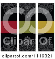 Poster, Art Print Of Ornate Victorian Damask Invitation Panels With Copyspace 1