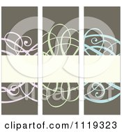 Poster, Art Print Of Pastel Ornate Swirl Invitation Panels With Copyspace