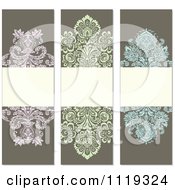 Ornate Victorian Damask Invitation Panels With Copyspace 3