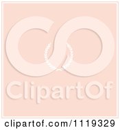 Clipart Of A Pink Wedding Background With A White Border And Wreath Royalty Free Vector Illustration