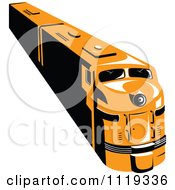 Poster, Art Print Of Retro Orange Diesel Train