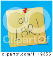 Poster, Art Print Of Cu L8r See You Later Written Acronym On A Pinned Note