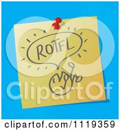 Poster, Art Print Of Rotfl Roll On The Floor Laughing Written Acronym On A Pinned Note
