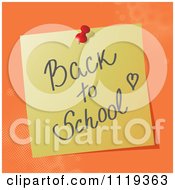 Handwritten Back To School Message On A Pinned Note