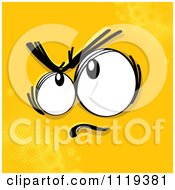 Cartoon Of An Angry Face On Yellow Royalty Free Vector Clipart