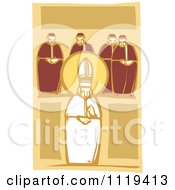 Poster, Art Print Of Woodcut Pope And Cardinals